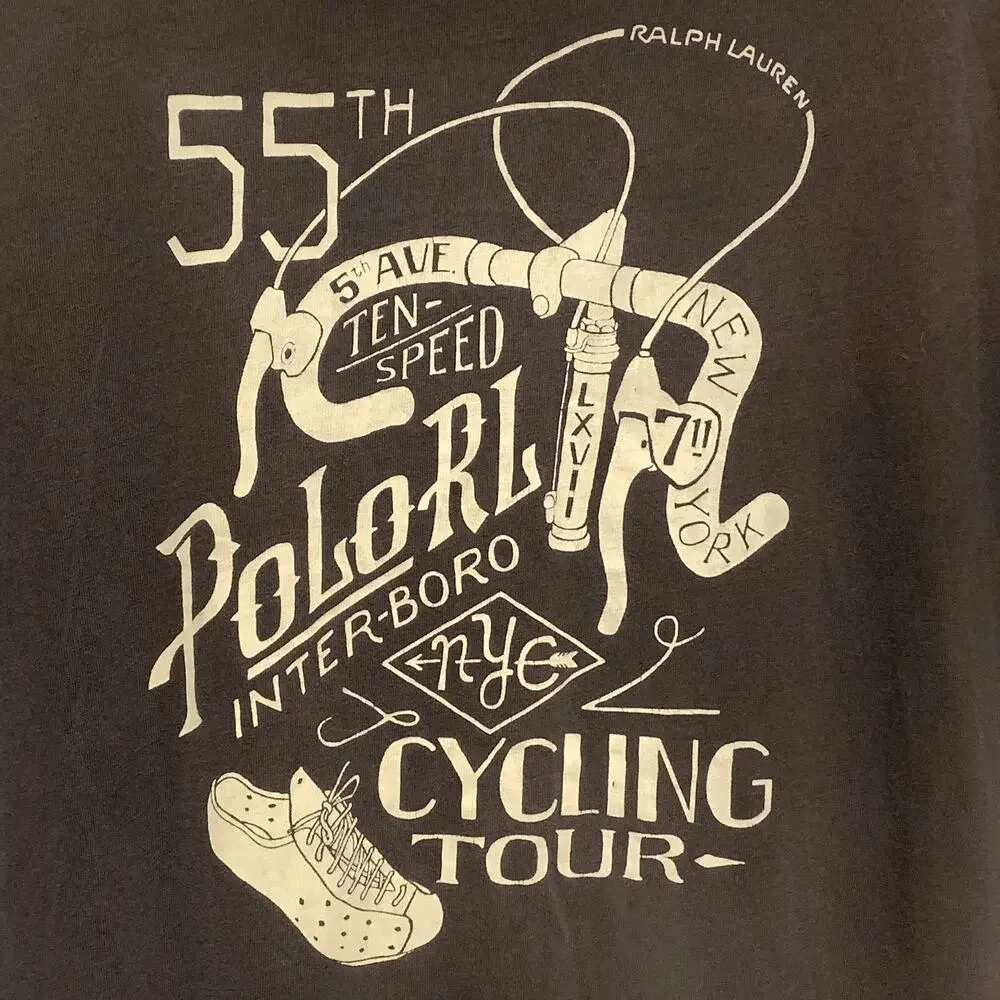 Vtg Polo Ralph Lauren T-Shirt 55th Inter-Boro Ten-Speed Cycling Tour Faded  XL